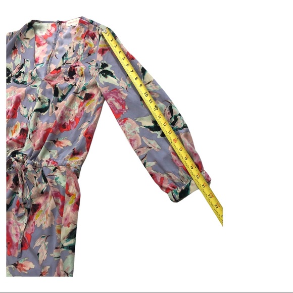 Eight Sixty size XS Drawstring Shirt Dress Lavender Floral Print - Picture 10 of 11